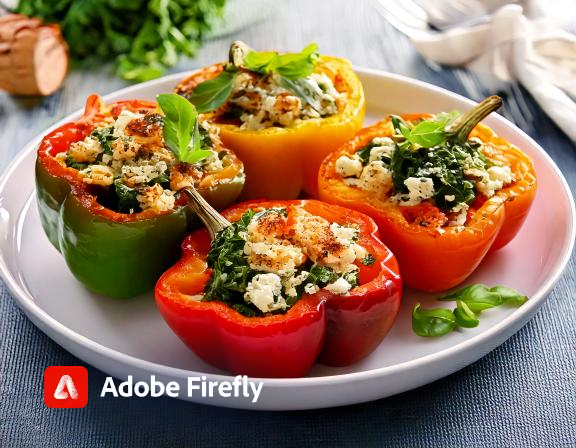 Spinach and Feta Stuffed Peppers